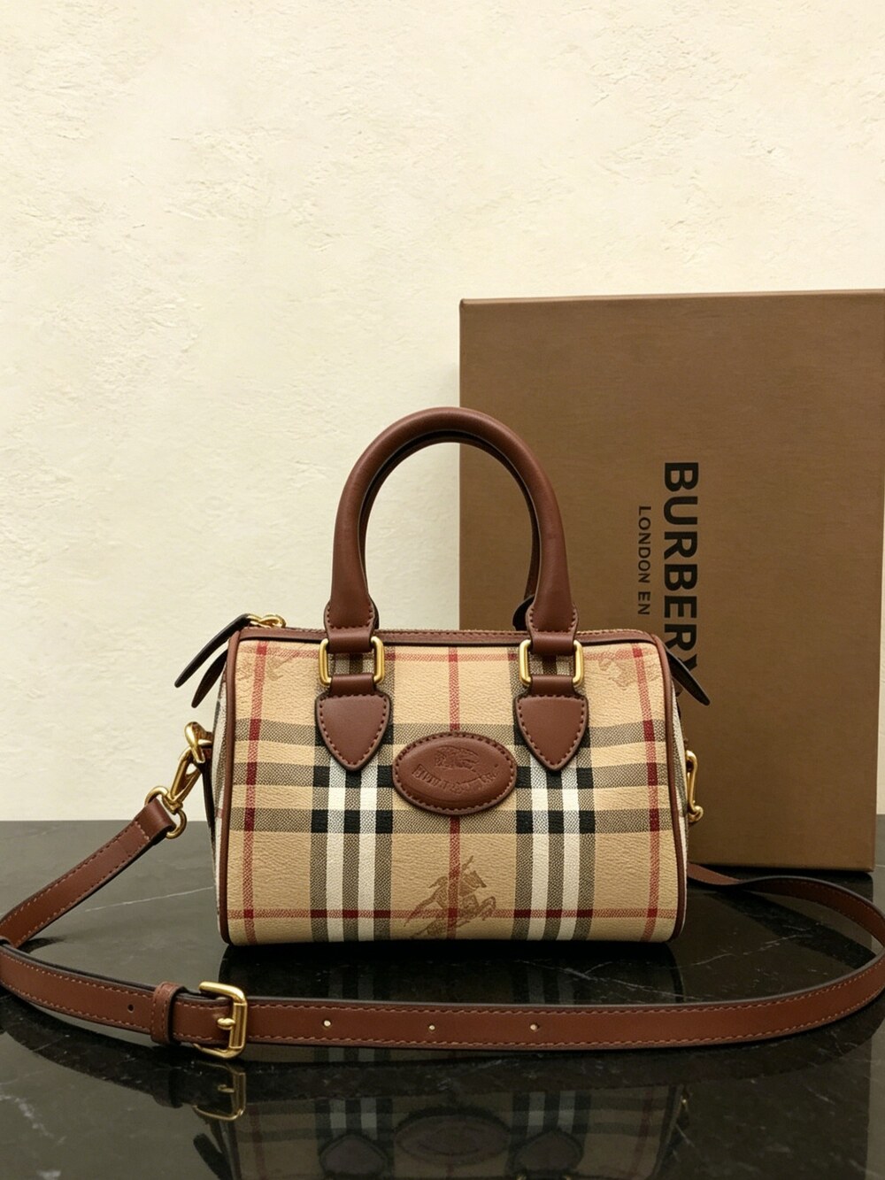 Burberry Mini Check Bowling Bag